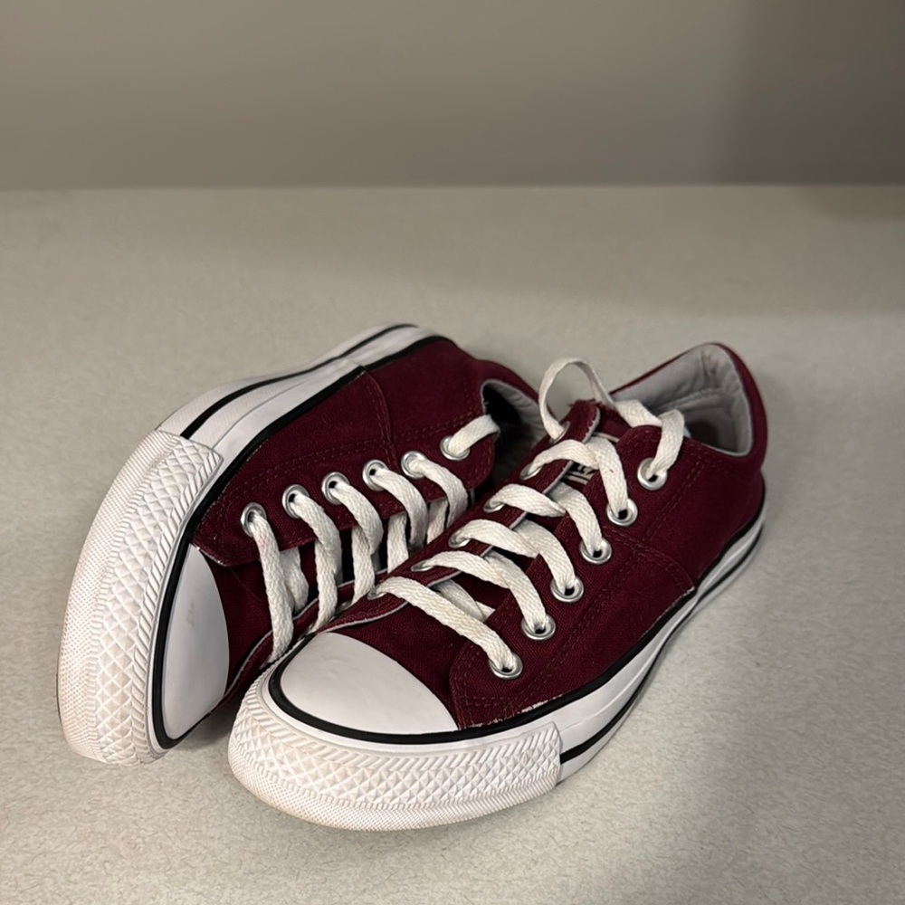 Converse Burgundy and White Sneakers